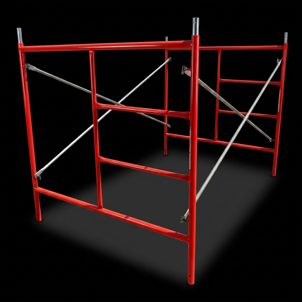 Módulo de andamio tubular rojo de Andamios Córdoba